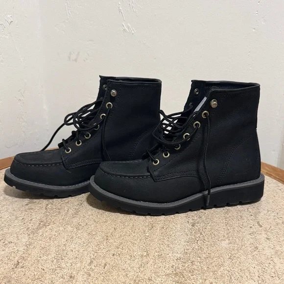 Carhartt Black Lace-Up Moc Toe Work Boots - Picture 5 of 7